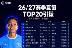 夏窗TOP20转会:恩佐1.45亿欧成标王!英超转会刷屏,罗德里第19