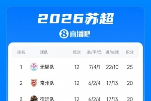 苏超八强出炉:无锡榜首、常州第3、南通第4,南京第9无缘淘汰赛