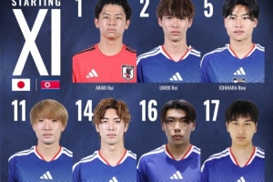 日本U23战朝鲜U23首发:两名留洋球员市原吏音、布莱恩·世雄在列