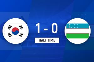 半场-孙兴慜任意球破门成韩国队史射手王 韩国1-0乌兹别克斯坦