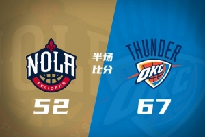 残阵雷霆半场13记三分&67-52领先鹈鹕!12号秀马拉12分9板3帽!