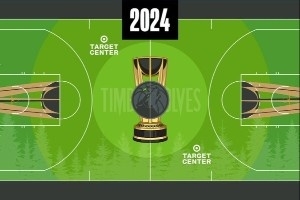 森林狼晒近四年NBA杯专属地板设计对比:你最喜欢哪一年的配色?